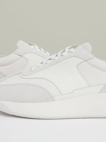 Leather Suede Running Trainers in White | Reiss Men Recommended