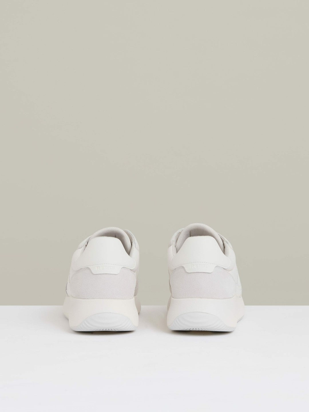 Leather Suede Running Trainers in White | Reiss Men Recommended