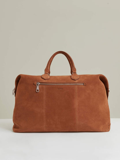 Suede Holdall in Light Tan | Reiss Men Exclusive