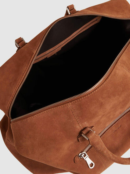 Suede Holdall in Light Tan | Reiss Men Exclusive