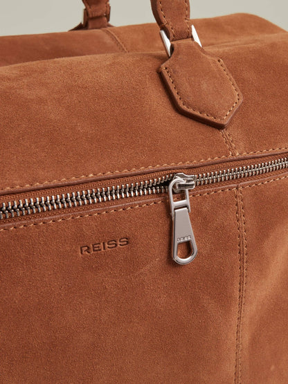 Suede Holdall in Light Tan | Reiss Men Exclusive