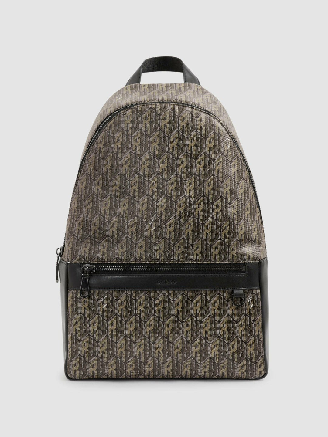 Monogram-Print Coated-Canvas Backpack in Grey Multi | Reiss Men New