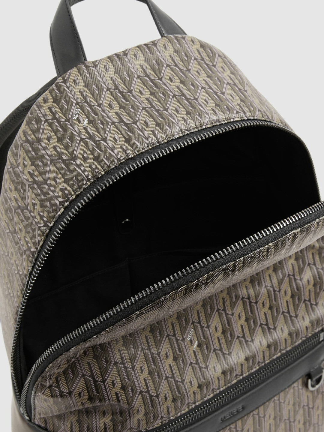 Monogram-Print Coated-Canvas Backpack in Grey Multi | Reiss Men New