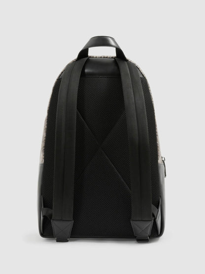 Monogram-Print Coated-Canvas Backpack in Grey Multi | Reiss Men New