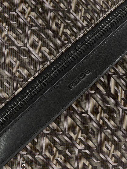Monogram-Print Coated-Canvas Backpack in Grey Multi | Reiss Men New