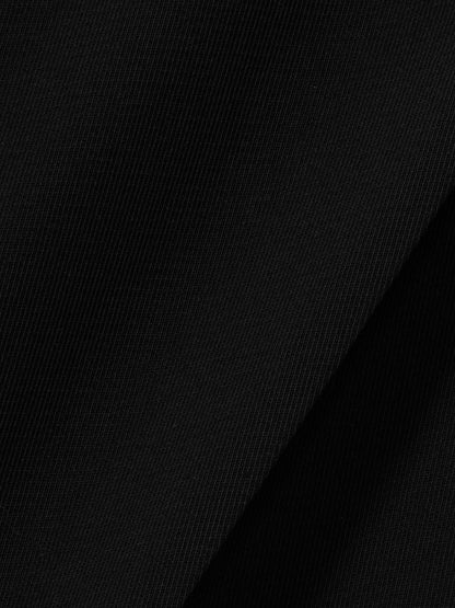 Petite Elasticated-Waist Wide-Leg Twill Trousers in Black | Reiss Women Featured
