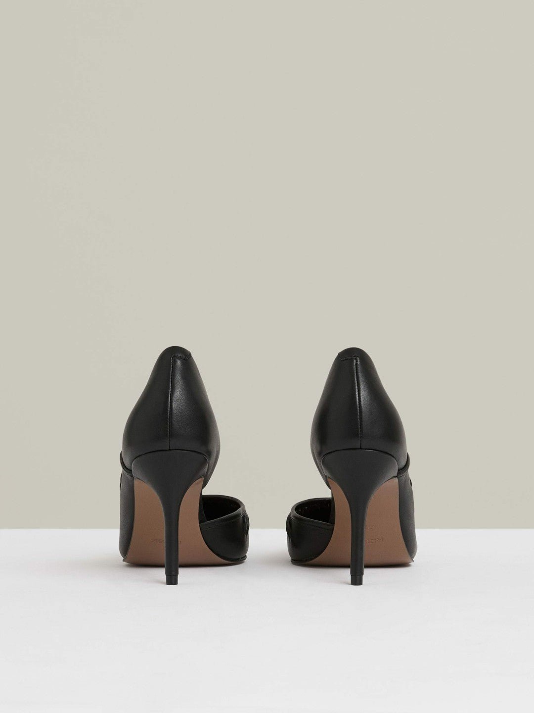 Leather Twist Detail Court Shoes in Black | Reiss Women Signature