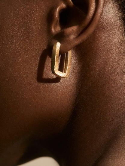 Geometric Hoop Earrings in Gold Tone | Reiss Women New