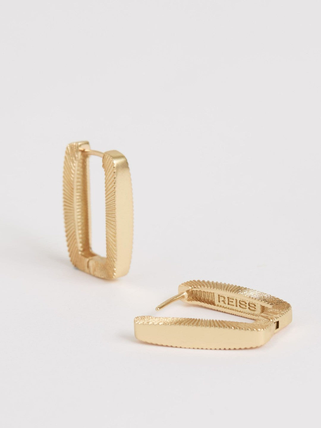 Geometric Hoop Earrings in Gold Tone | Reiss Women New
