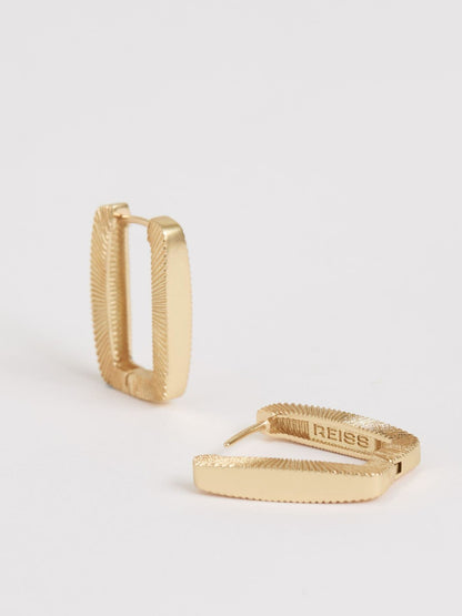 Geometric Hoop Earrings in Gold Tone | Reiss Women New