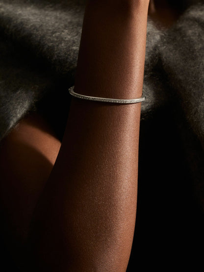 Hinged Crystal Cuff in Silver | Reiss Women New