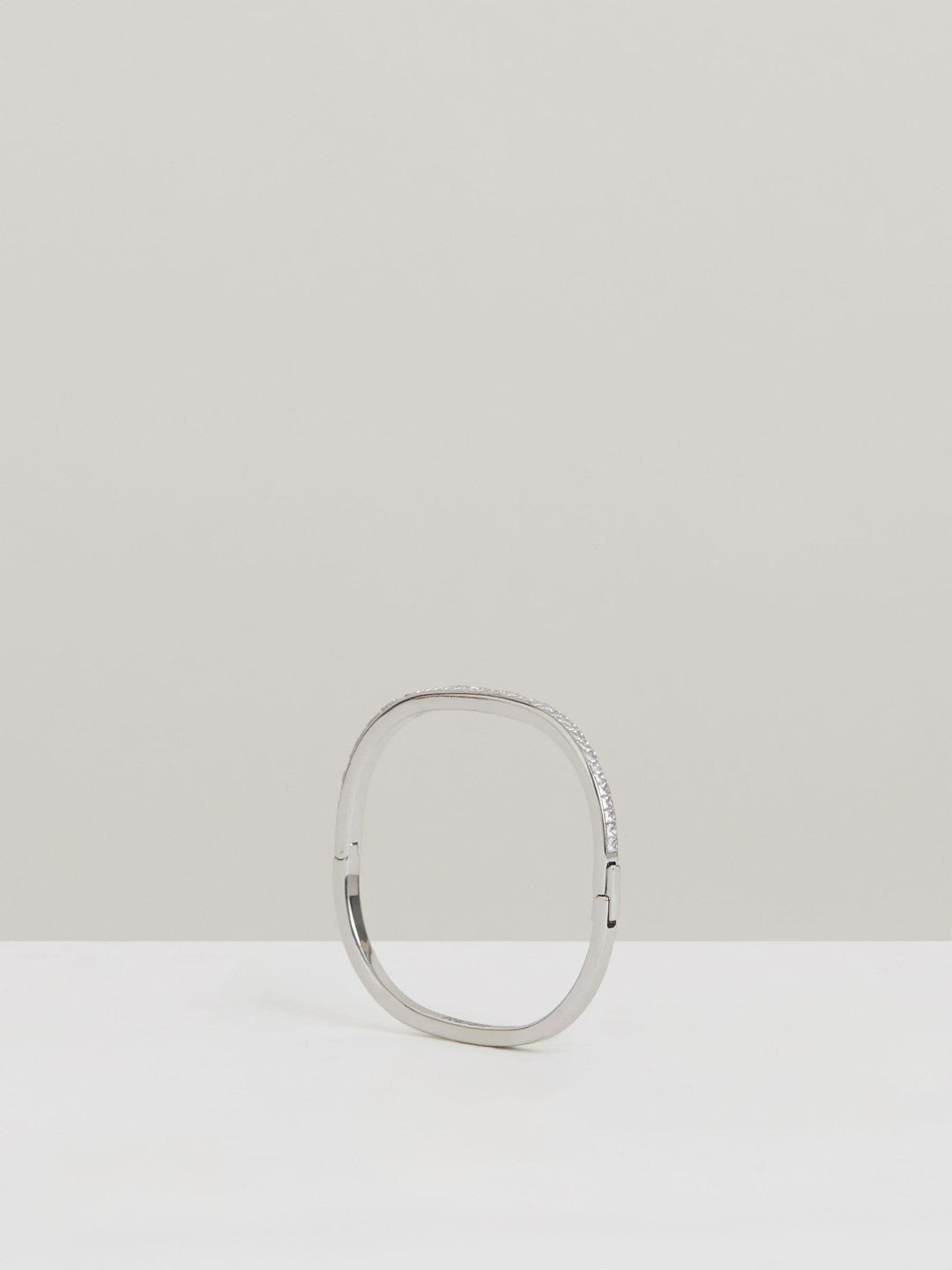 Hinged Crystal Cuff in Silver | Reiss Women New