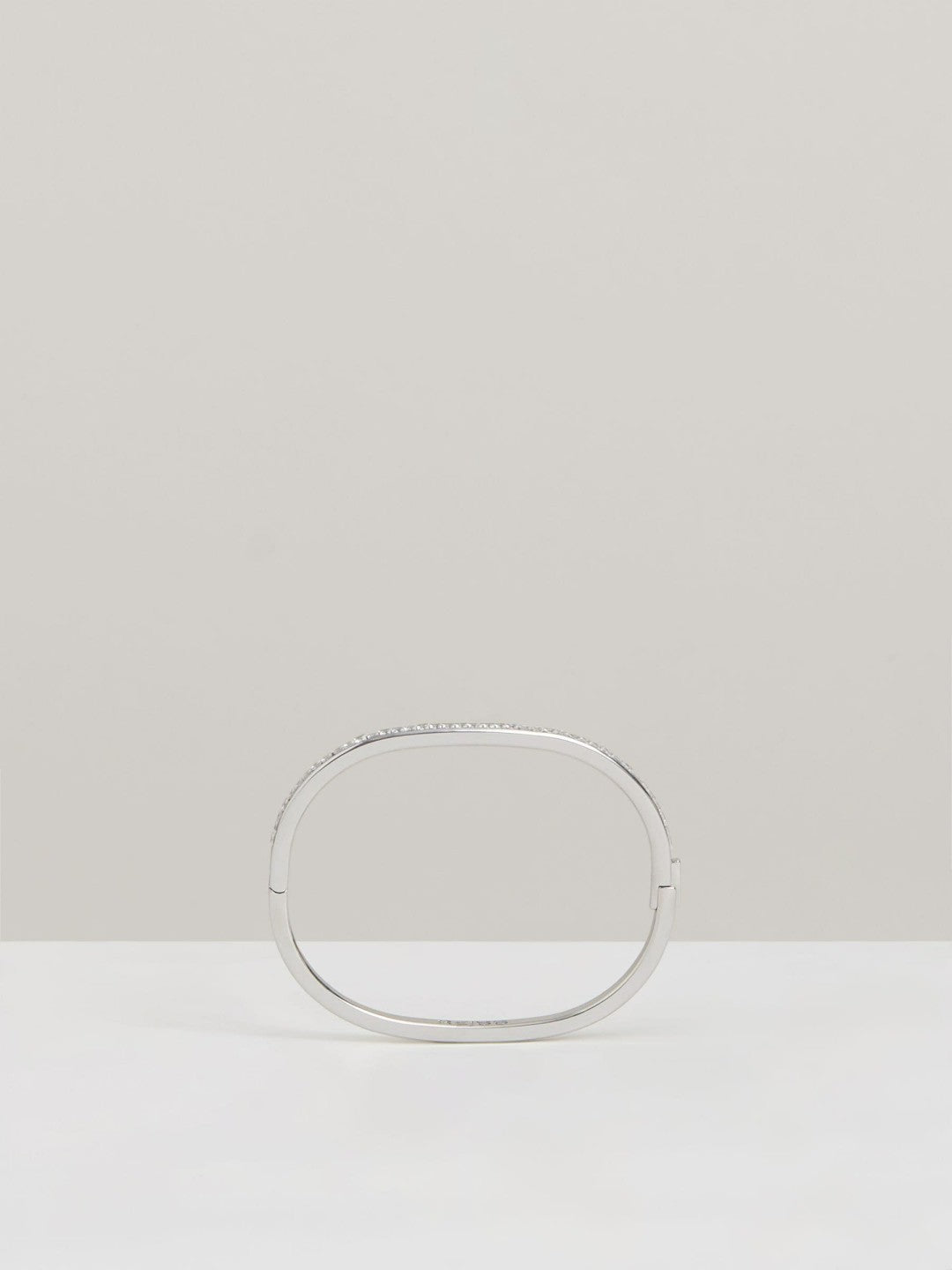 Hinged Crystal Cuff in Silver | Reiss Women New