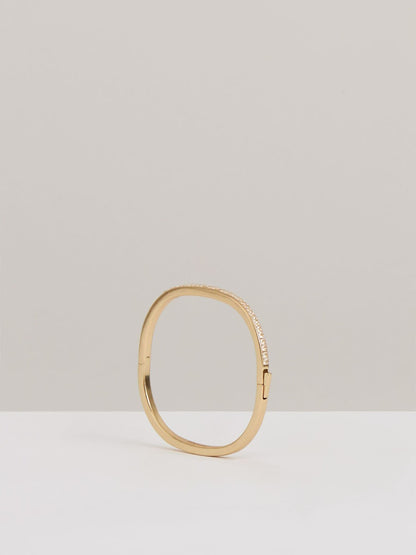 Hinged Crystal Cuff in Gold | Reiss Women Featured