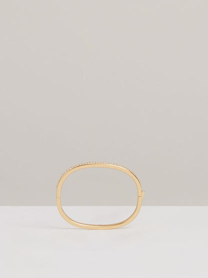 Hinged Crystal Cuff in Gold | Reiss Women Featured