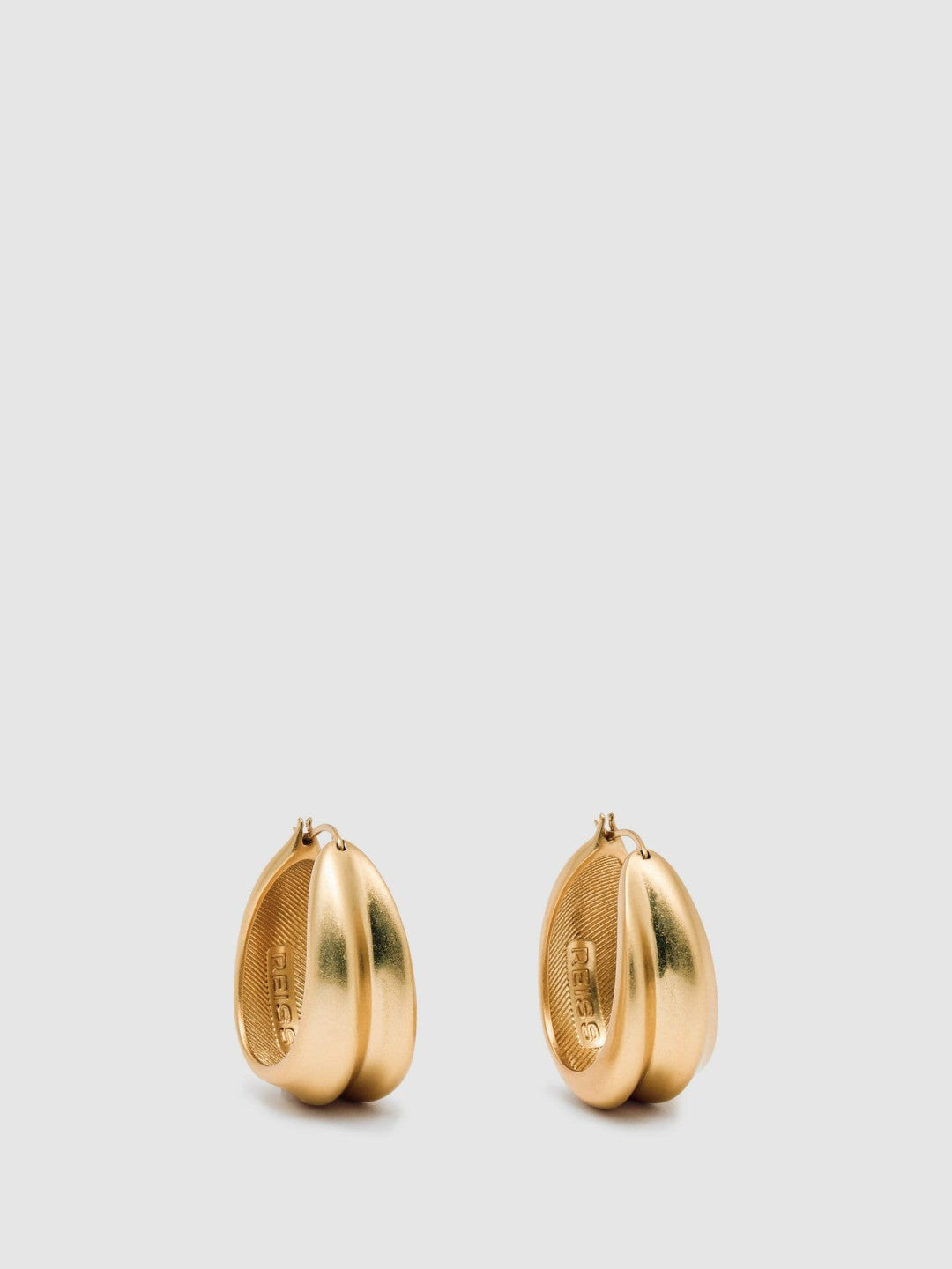 Sculptural Hoop Earrings in Gold Tone | Reiss Women Premium