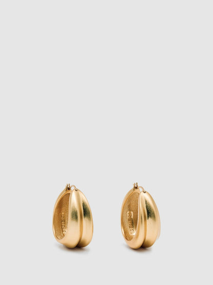 Sculptural Hoop Earrings in Gold Tone | Reiss Women Premium