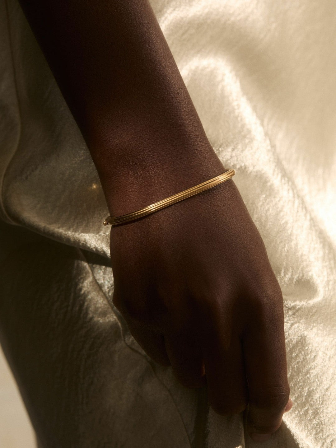 Contour Hinged Cuff in Gold Tone | Reiss Women Best Seller