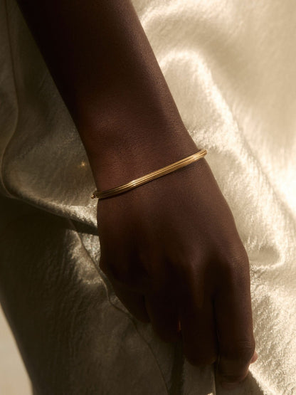 Contour Hinged Cuff in Gold Tone | Reiss Women Best Seller
