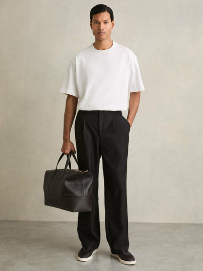 Cotton Garment-Dyed Oversized T-Shirt in White | Reiss Men Exclusive