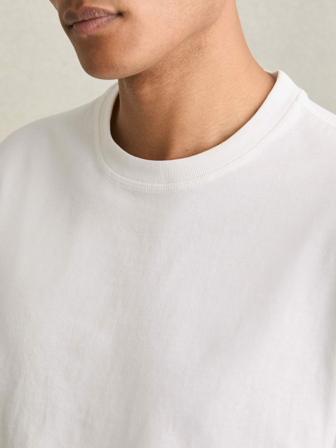 Cotton Garment-Dyed Oversized T-Shirt in White | Reiss Men Exclusive