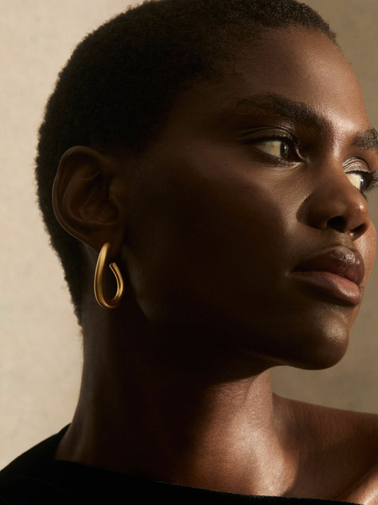 Wave Hoop Earrings in Gold Tone | Reiss Women Exclusive