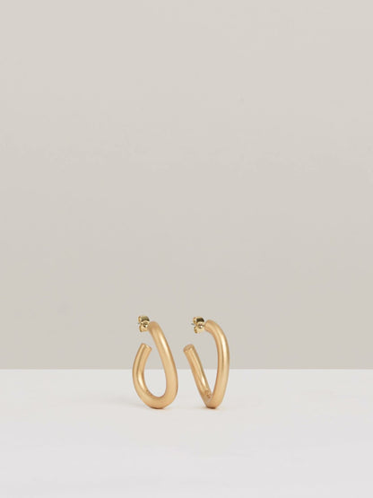 Wave Hoop Earrings in Gold Tone | Reiss Women Exclusive