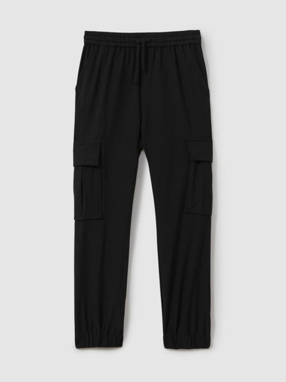3-9 yrs Technical Drawstring Trousers in Black | Reiss Children & Baby New