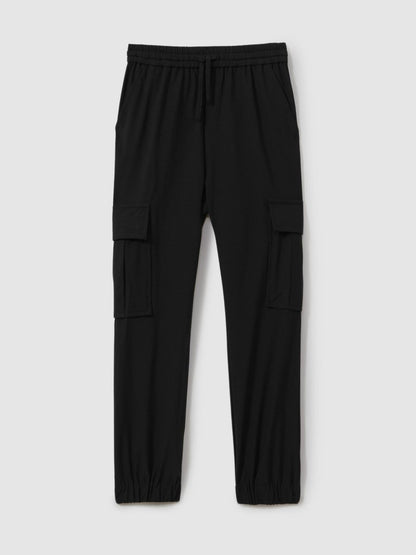 9-14 yrs Technical Drawstring Trousers in Black | Reiss Children & Baby Trending