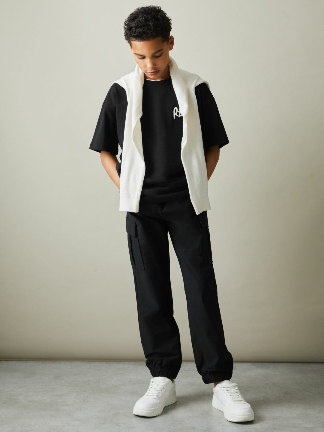 9-14 yrs Technical Drawstring Trousers in Black | Reiss Children & Baby Trending