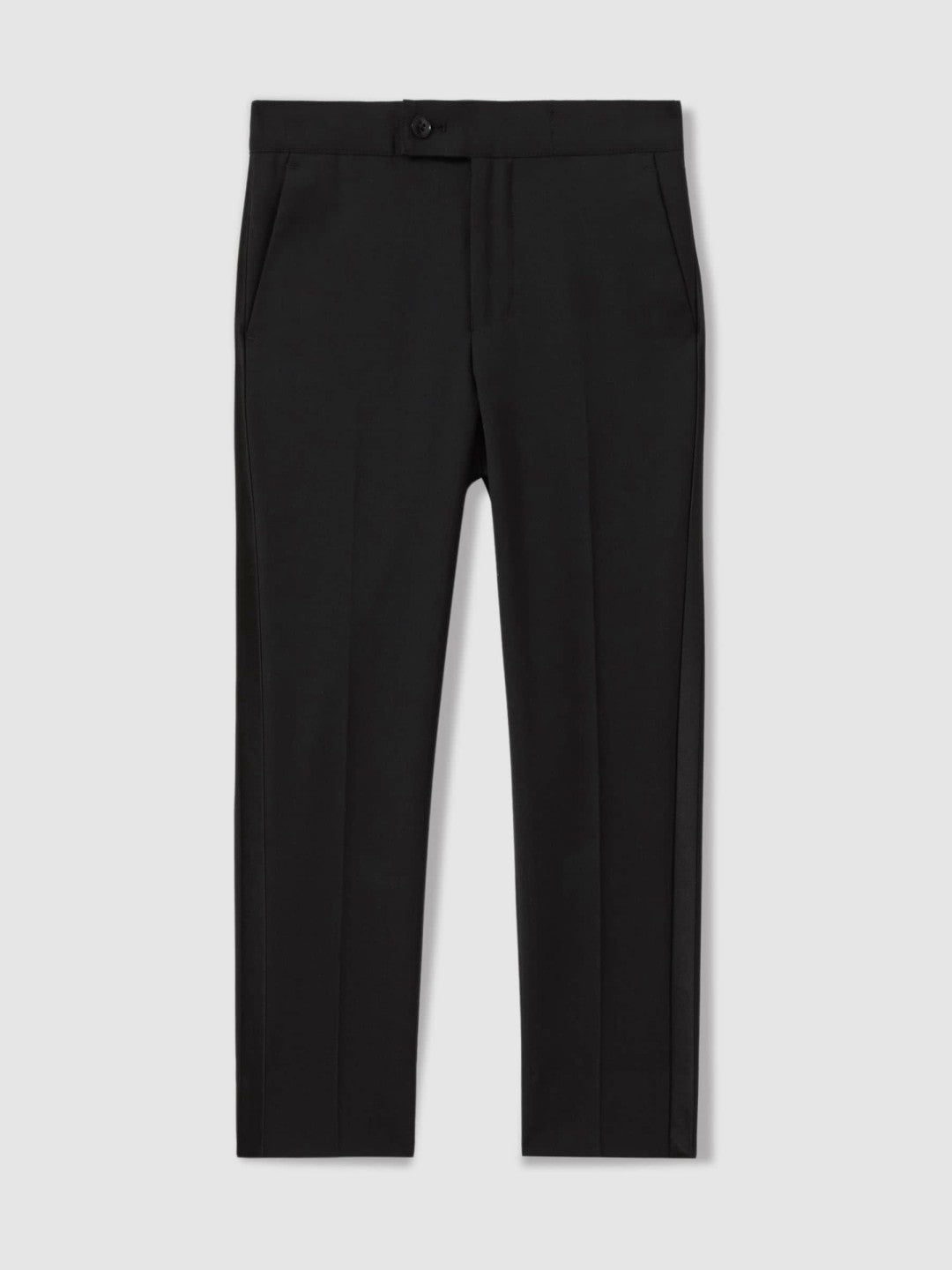 3-9 yrs Wool-Blend Tuxedo-Stripe Trousers in Black | Reiss Children & Baby Featured