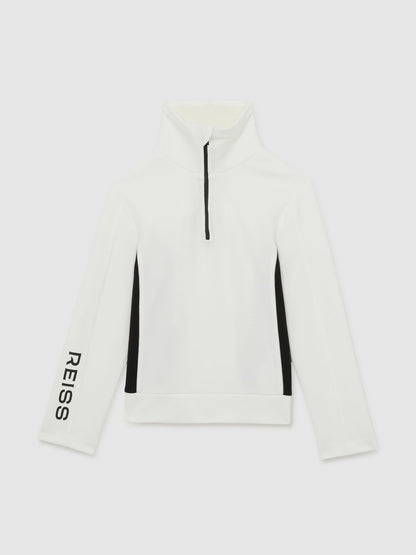 13-14 yrs Funnel-Neck Base-Layer Top in White/Black | Reiss Children & Baby New