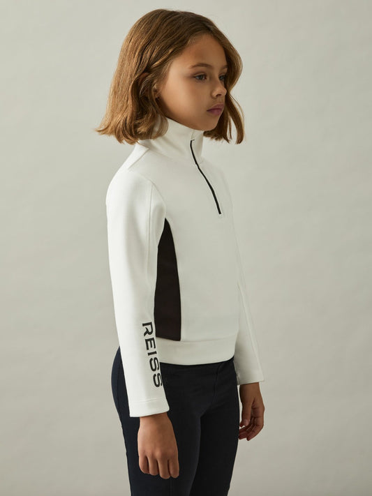 9-13 yrs Funnel-Neck Base-Layer Top in White/Black | Reiss Children & Baby Recommended