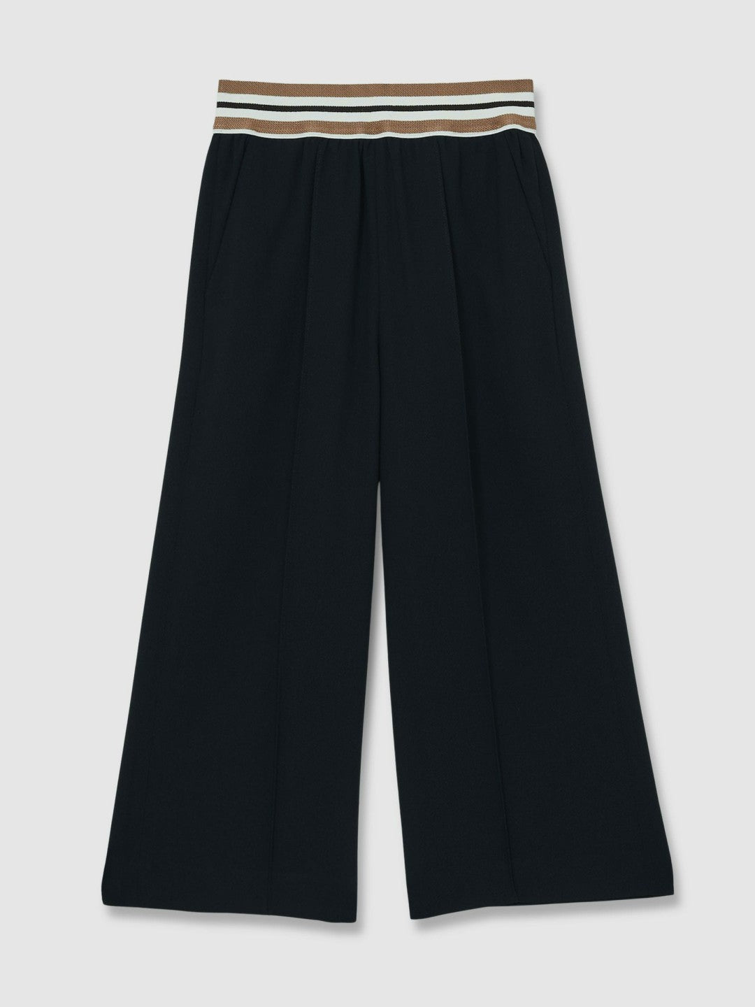 4-9 yrs Stripe-Waistband Wide-Leg Trousers in Navy | Reiss Children & Baby Featured