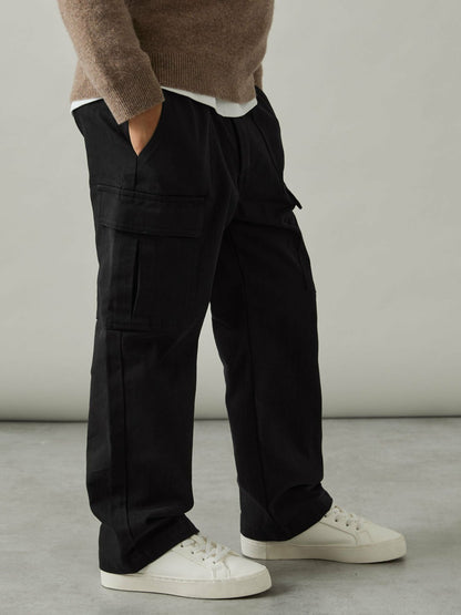 3-9 yrs 100% Cotton Straight Leg Cargo Trousers in Black | Reiss Children & Baby Best Seller