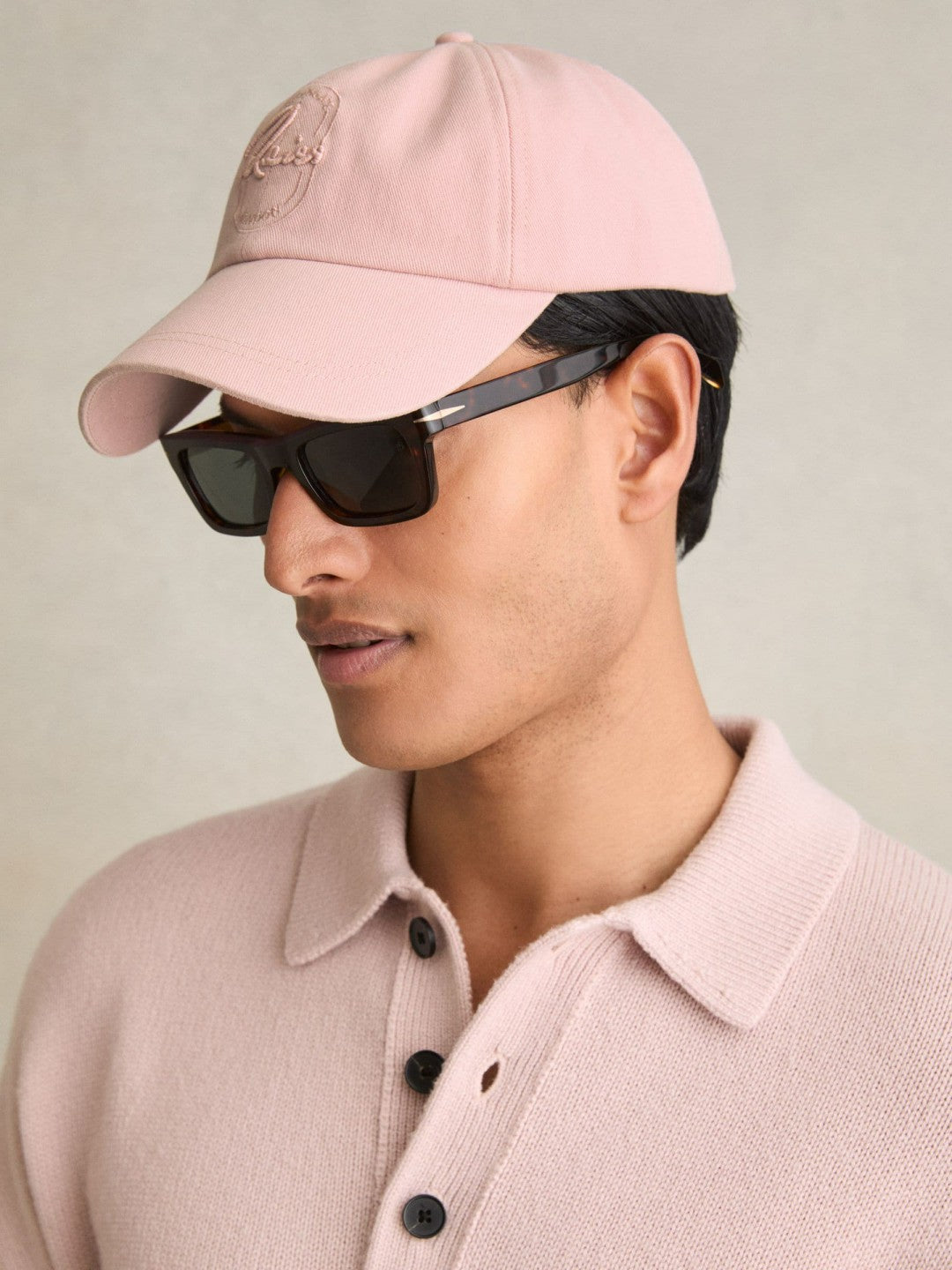 Cotton Logo-Embroidered Baseball Cap in Washed Pink | Reiss Men Best Seller