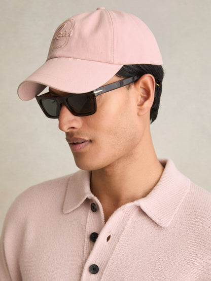 Cotton Logo-Embroidered Baseball Cap in Washed Pink | Reiss Men Best Seller