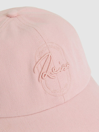 Cotton Logo-Embroidered Baseball Cap in Washed Pink | Reiss Men Best Seller