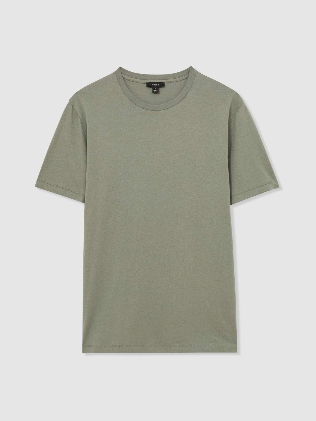 Cotton Crew Neck T-Shirt in Dark Sage | Reiss Men Exclusive