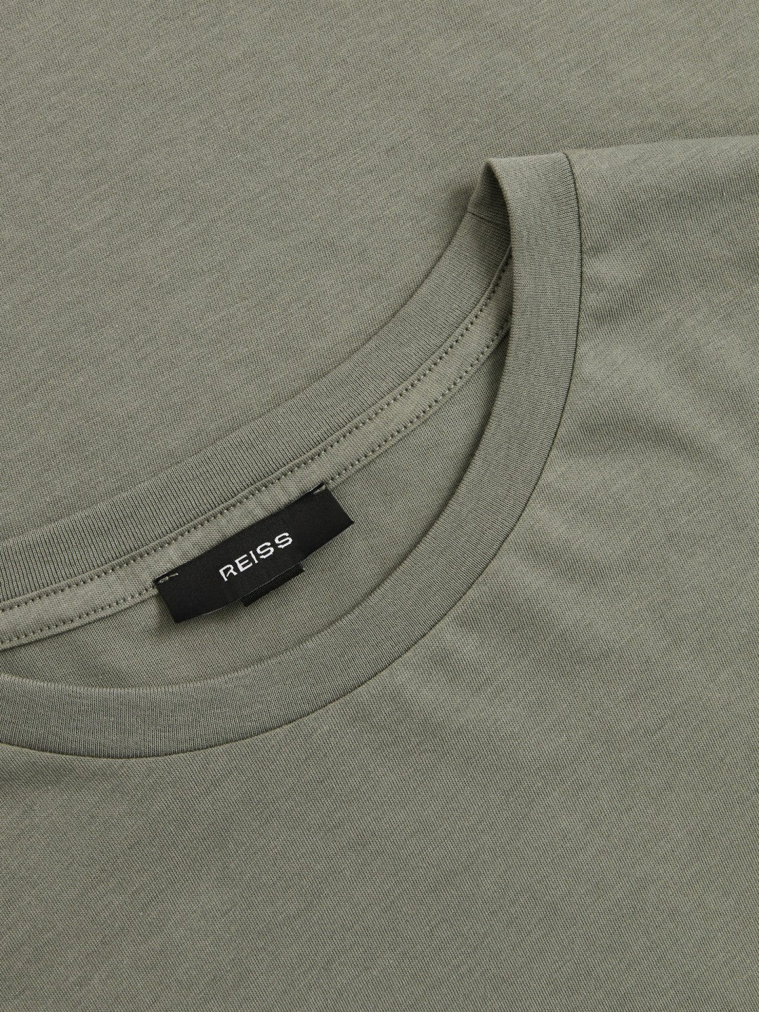 Cotton Crew Neck T-Shirt in Dark Sage | Reiss Men Exclusive