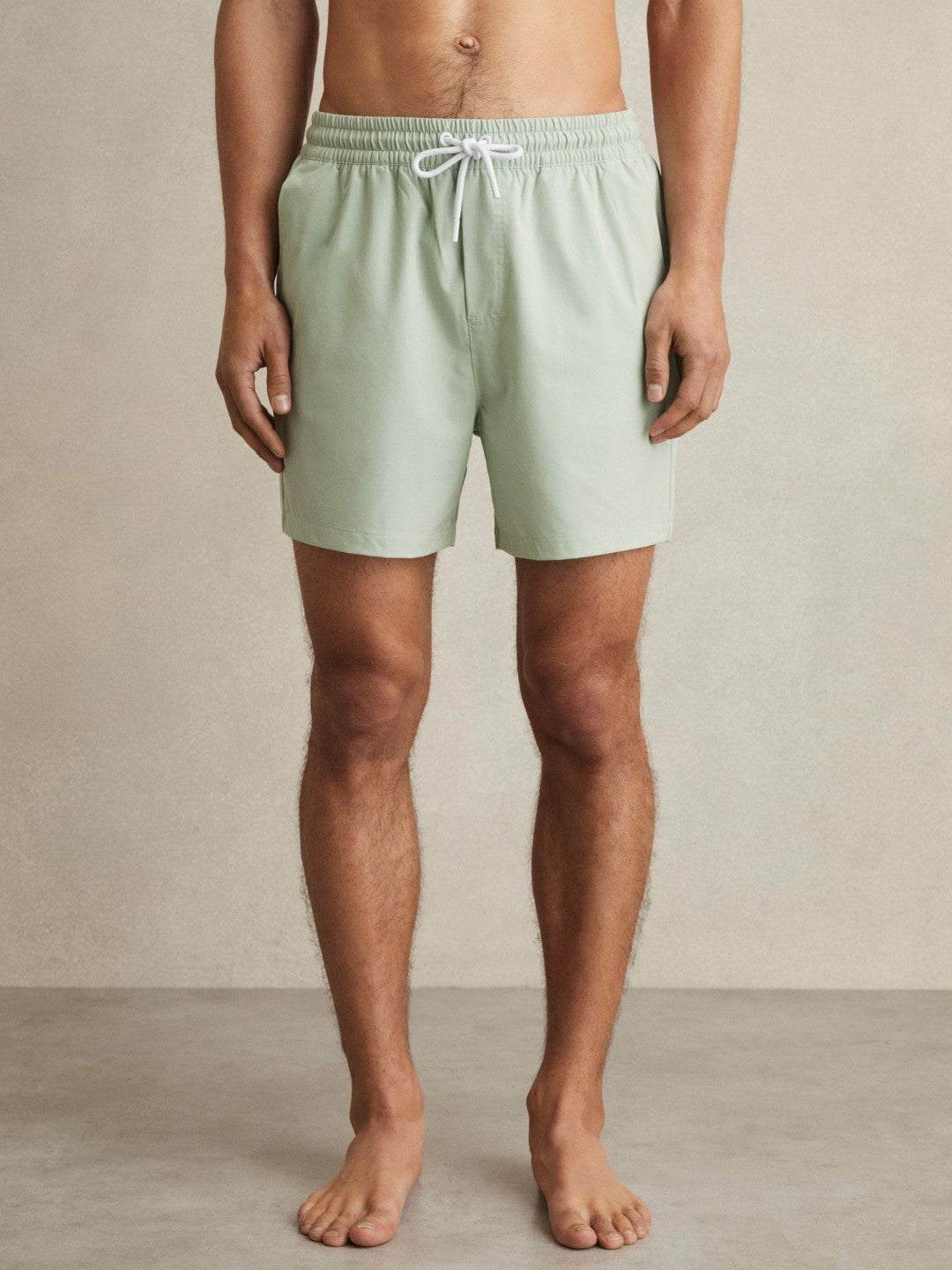 Drawstring Swim Shorts in Mint Green | Reiss Men New