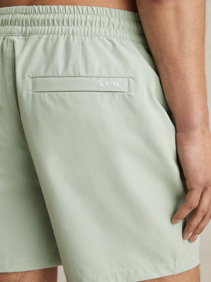 Drawstring Swim Shorts in Mint Green | Reiss Men New
