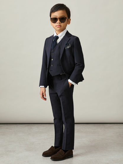 9-13 yrs Wool Blend Waistcoat in Navy | Reiss Children & Baby Recommended