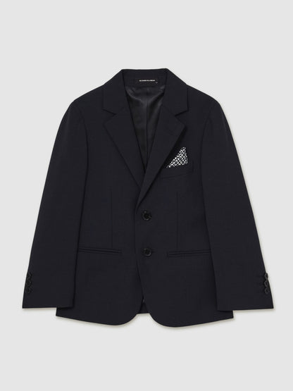 3-9 yrs Wool-Blend Single-Breasted Suit Blazer in Navy | Reiss Children & Baby Premium