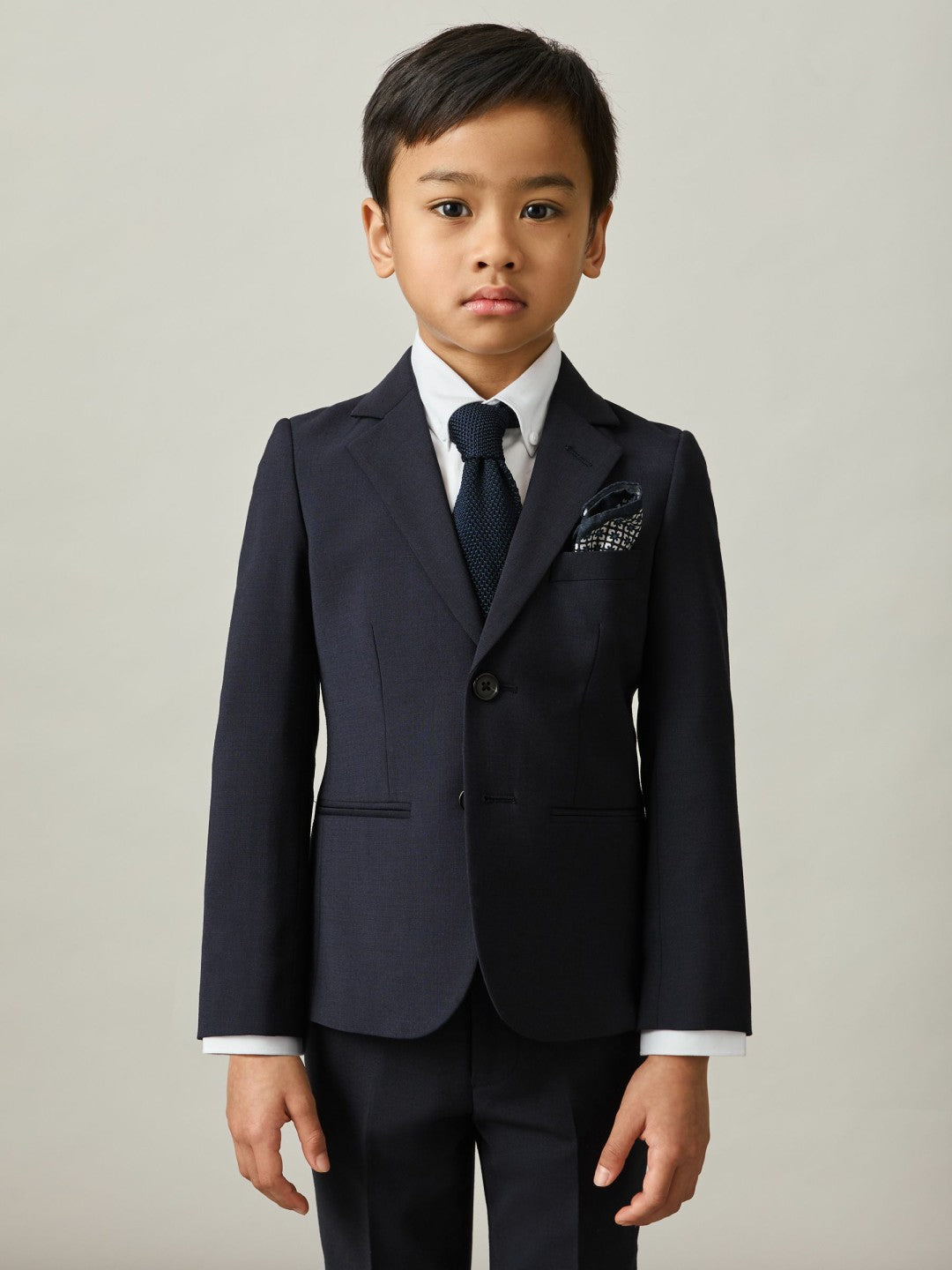3-9 yrs Wool-Blend Single-Breasted Suit Blazer in Navy | Reiss Children & Baby Premium