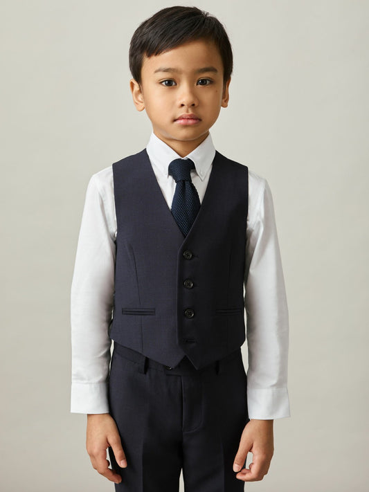 3-9 yrs Modern Fit Waistcoat in Navy | Reiss Children & Baby New