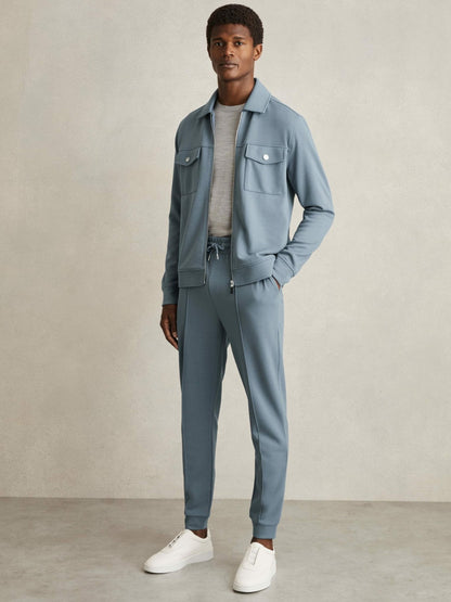 Drawstring Jersey Joggers in Airforce Blue | Reiss Men Best Seller