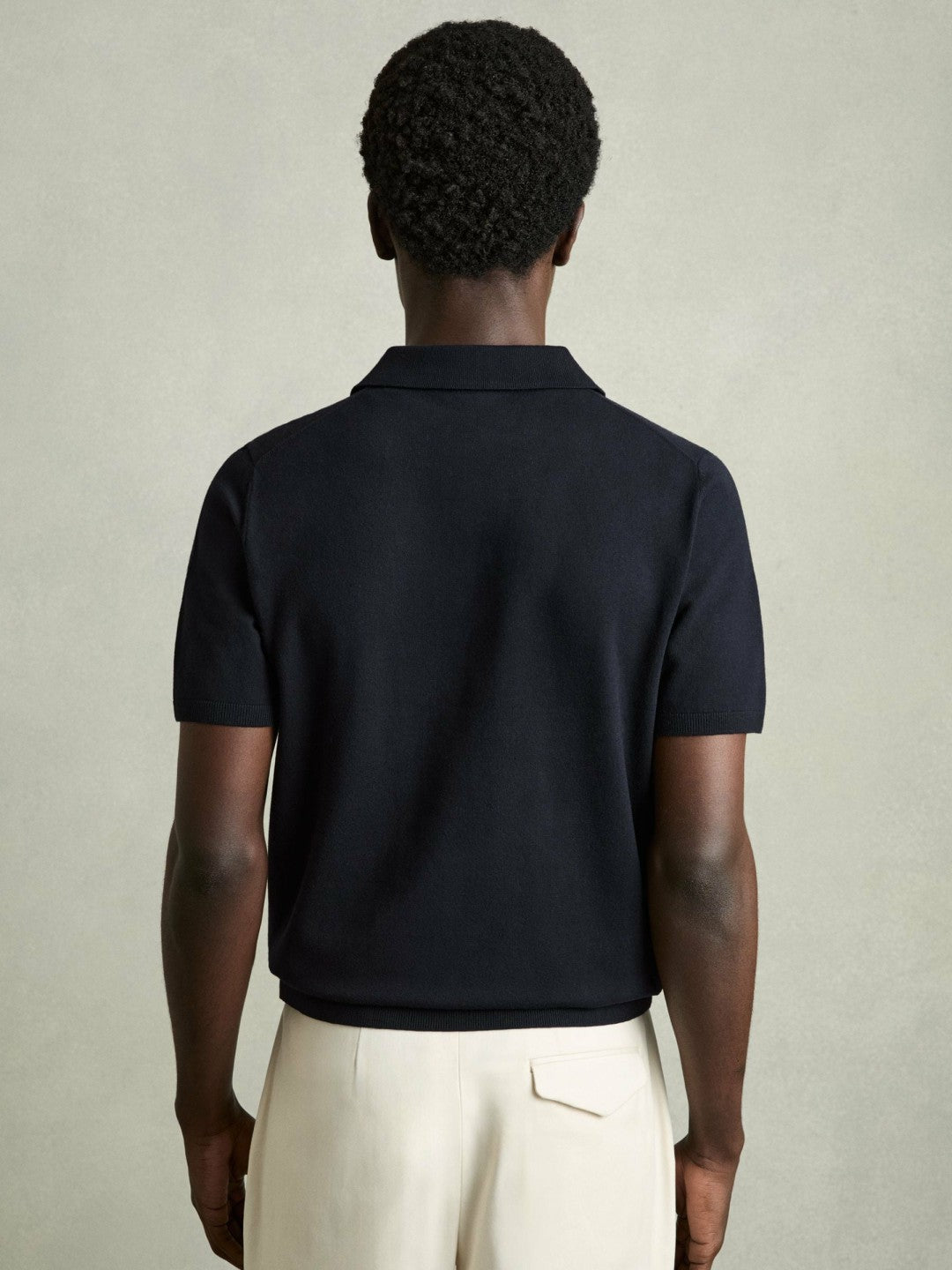 Contrast-Placket Polo Shirt With Cotton in Navy | Reiss Men Best Seller