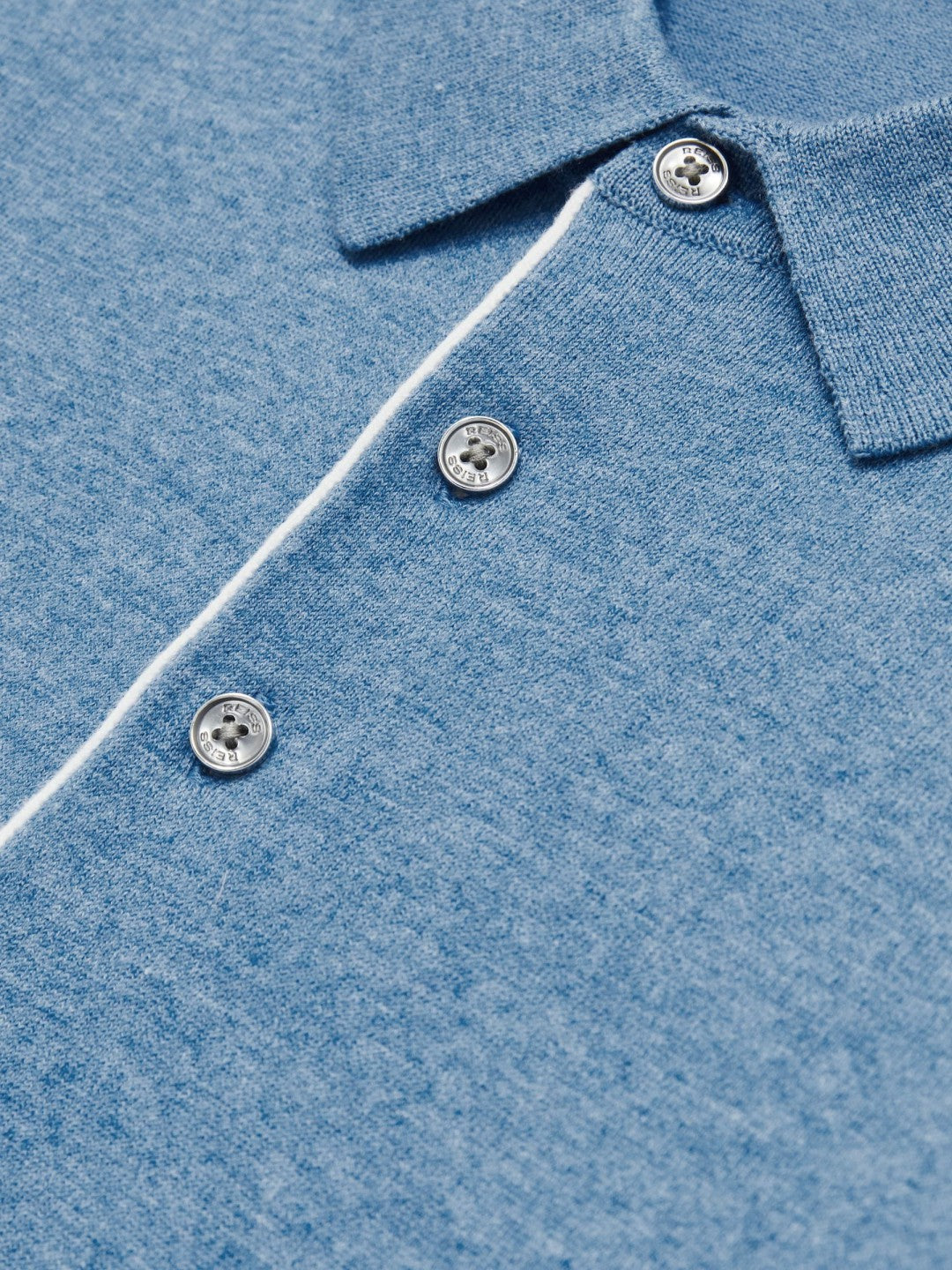 Contrast-Placket Polo Shirt With Cotton in Blue | Reiss Men Popular