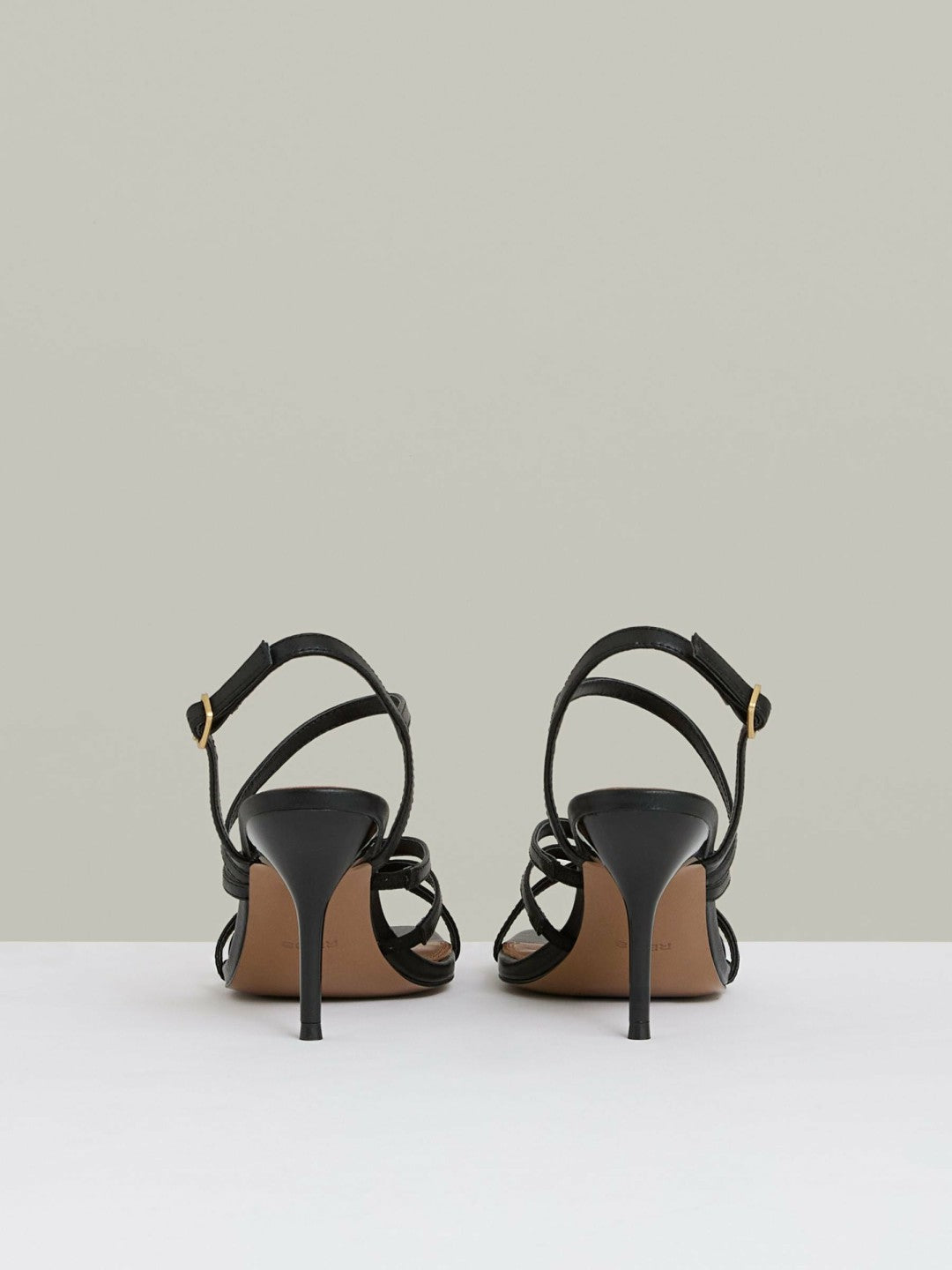 Leather Strappy Stiletto Sandals in Black | Reiss Women Recommended